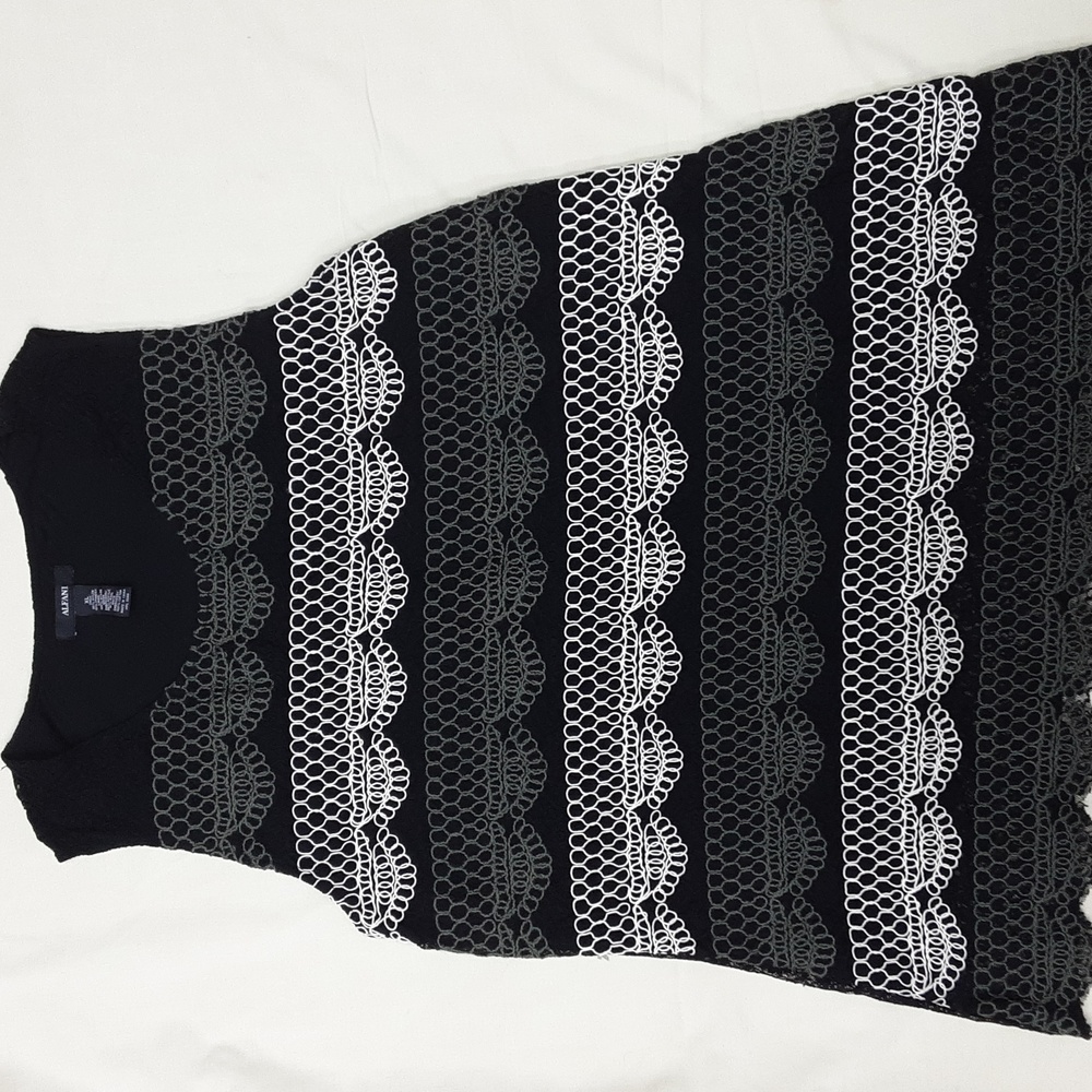 Alfani Black Lace Embroidered Front Sleeveless Tunic Size XL